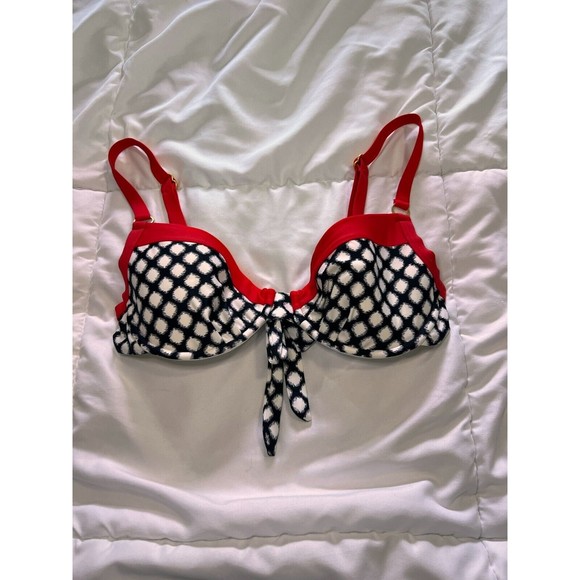Swim Systems Bikini Set Black Red White Adjustable Strap Tie Back Size S-M - Picture 7 of 11